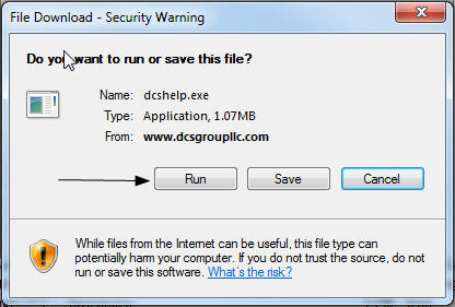 Click to run to start remote support program